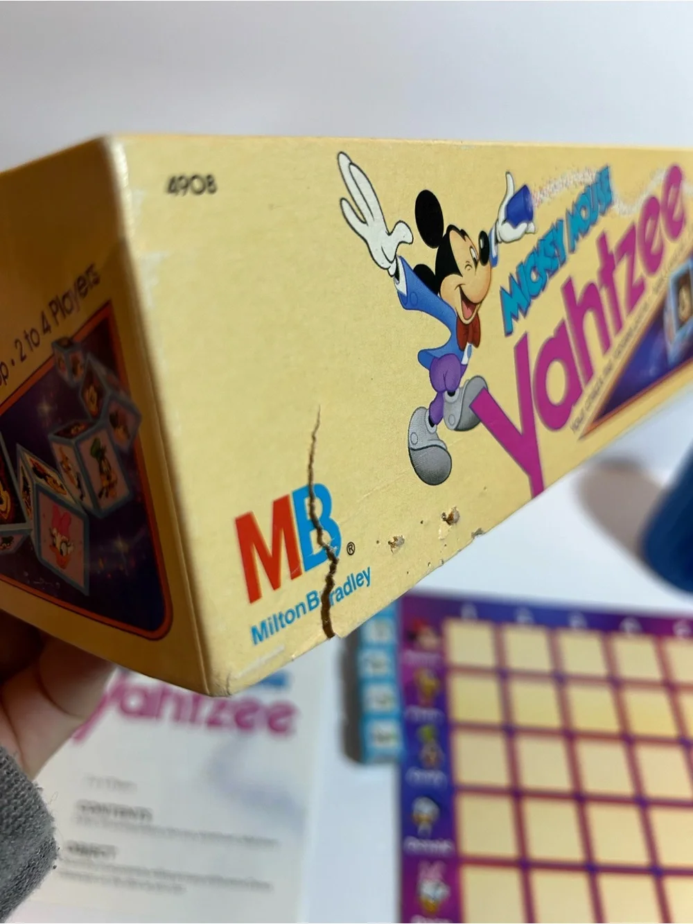 Vintage Milton Bradley Mickey Mouse Yahtzee Dice Game Disney Kids